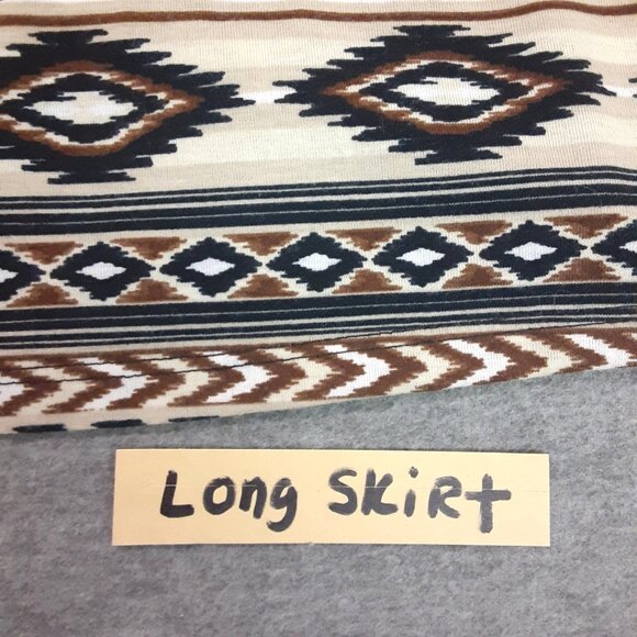 Bobbie Brooks Long Skirt Size LG pullon Boho Aztec Vent Waist 30inch Length 40in - Picture 5 of 9